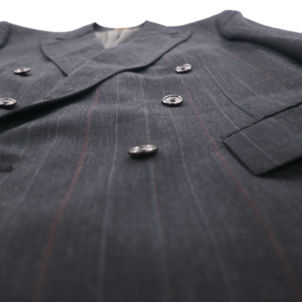 Vintage 80s USA Made Pinstripe Double Breasted Blazer Jacket EVAN PICONE 80年代 USA製 ダブル テーラードジャケット ブレザー L ユニオンメイド ACTWUタグ TAILORED FOR FOLEYS