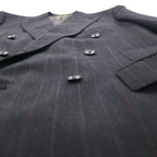 Vintage 80s USA Made Pinstripe Double Breasted Blazer Jacket EVAN PICONE 80年代 USA製 ダブル テーラードジャケット ブレザー L ユニオンメイド ACTWUタグ TAILORED FOR FOLEYS