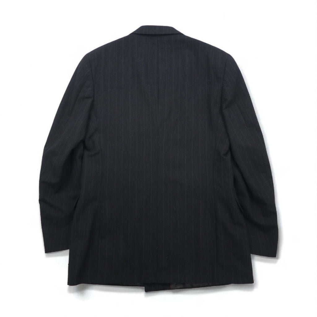Vintage 80s USA Made Pinstripe Double Breasted Blazer Jacket EVAN PICONE 80年代 USA製 ダブル テーラードジャケット ブレザー L ユニオンメイド ACTWUタグ TAILORED FOR FOLEYS