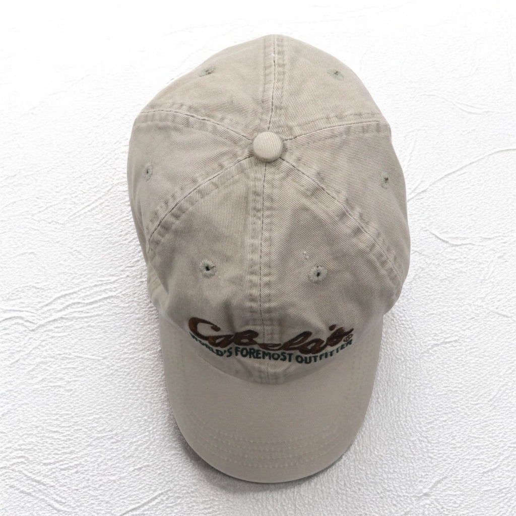 Cabela's 6 Panel Cap FREE Belt Beige Cotton Logo Embroidery