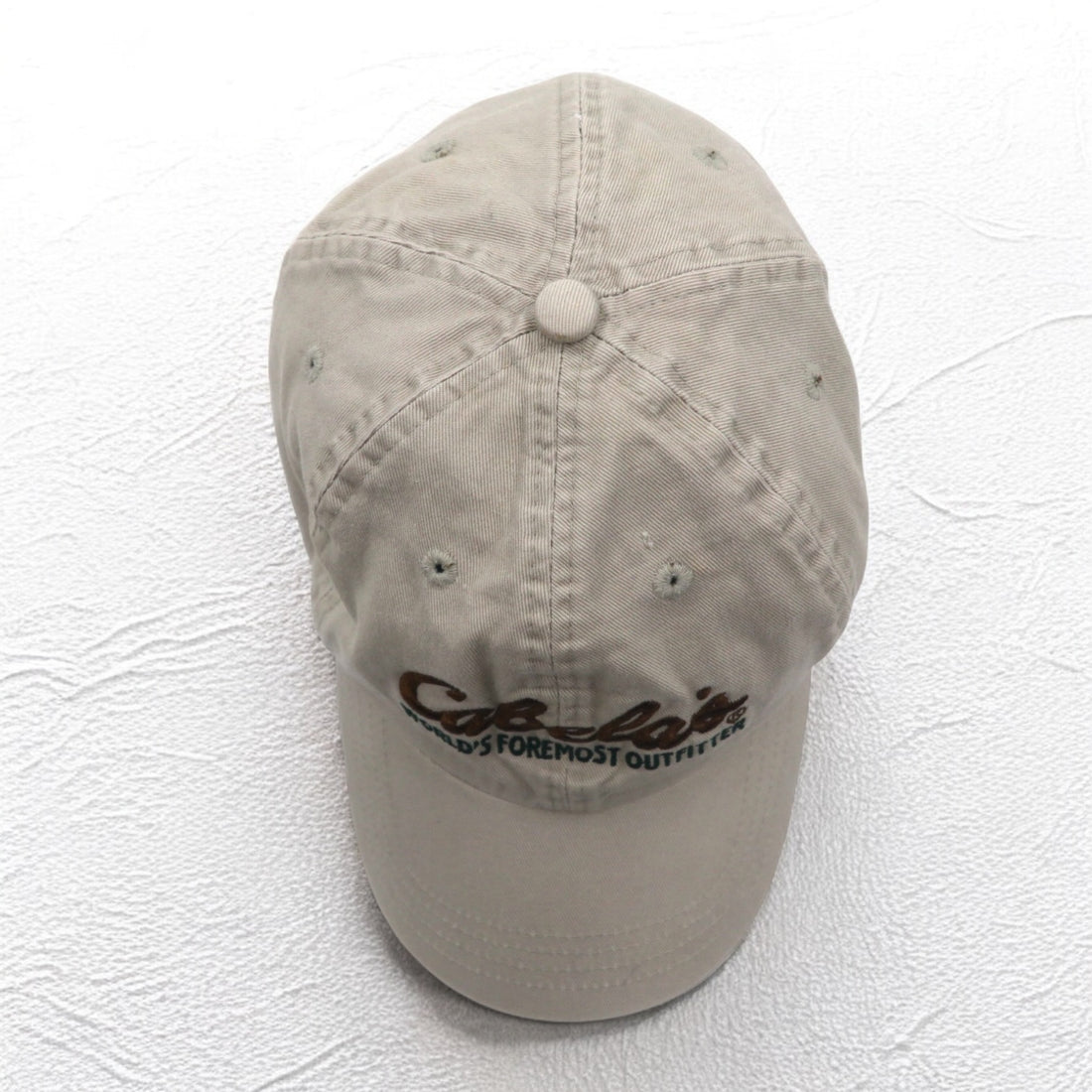 Cabela's 6 Panel Cap FREE Belt Beige Cotton Logo Embroidery