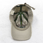 Cabela's 6 Panel Cap FREE Belt Beige Cotton Logo Embroidery