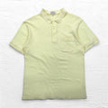 YVES SAINT LAURENT 90s Polo Shirt L Yellow Cotton Pique YSL Chest Pocket One Point Logo Embroidery