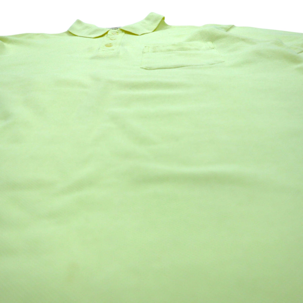 YVES SAINT LAURENT 90s Polo Shirt L Yellow Cotton Pique YSL Chest Pocket One Point Logo Embroidery