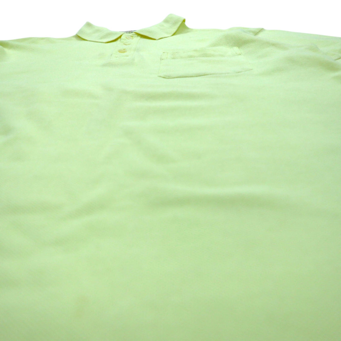YVES SAINT LAURENT 90s Polo Shirt L Yellow Cotton Pique YSL Chest Pocket One Point Logo Embroidery