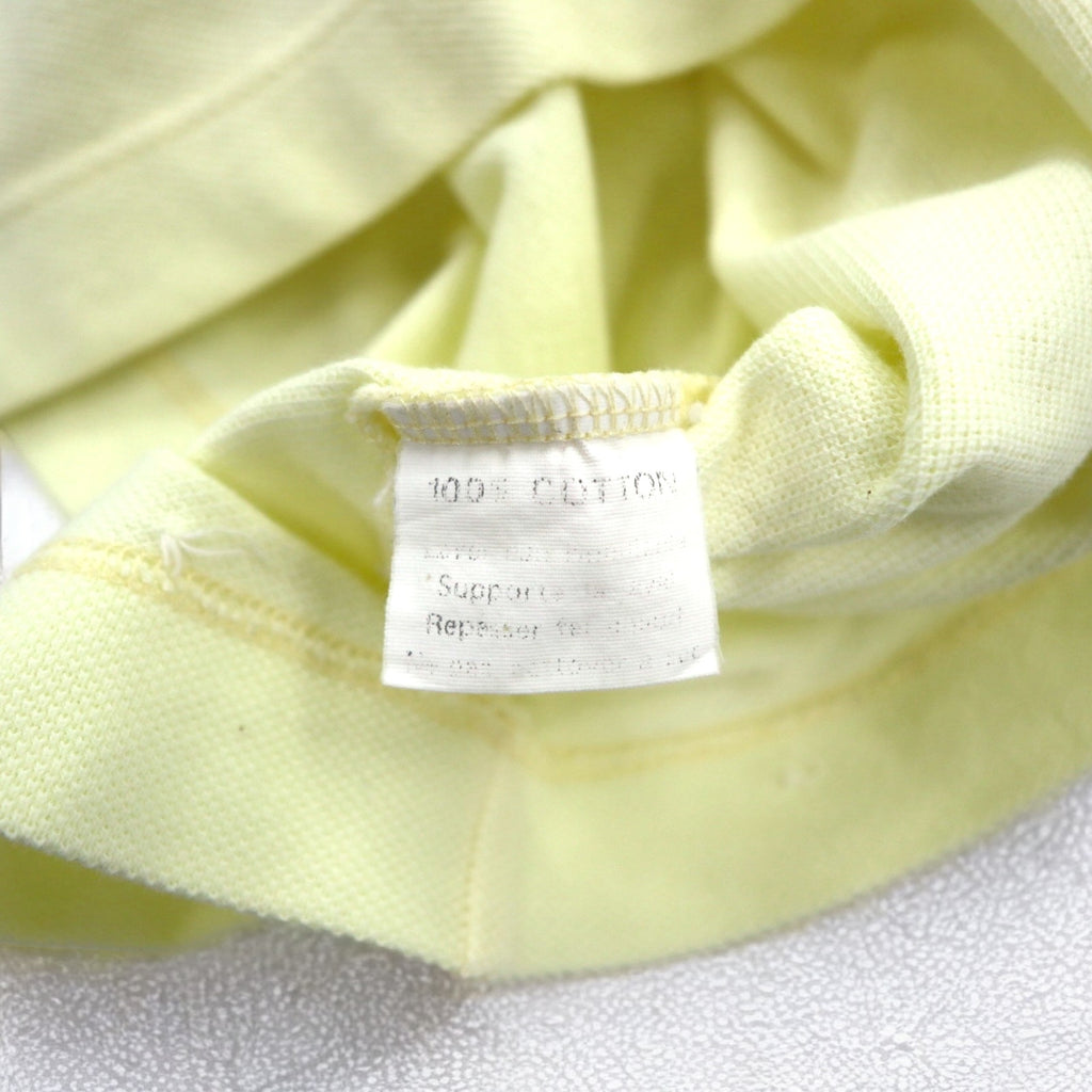 YVES SAINT LAURENT 90s Polo Shirt L Yellow Cotton Pique YSL Chest Pocket One Point Logo Embroidery