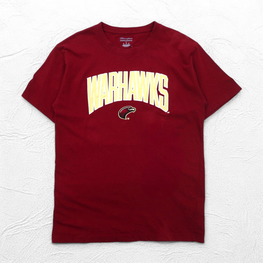 Champion College Embroidered T-Shirt, XL, Bordeaux, Cotton, WARHAWKS Arch Logo