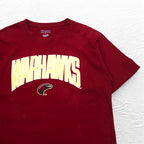 Champion College Embroidered T-Shirt, XL, Bordeaux, Cotton, WARHAWKS Arch Logo