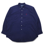 RALPH LAUREN 90s BLAKE Big Size Button Down Shirt XL Navy Small Pony Embroidery