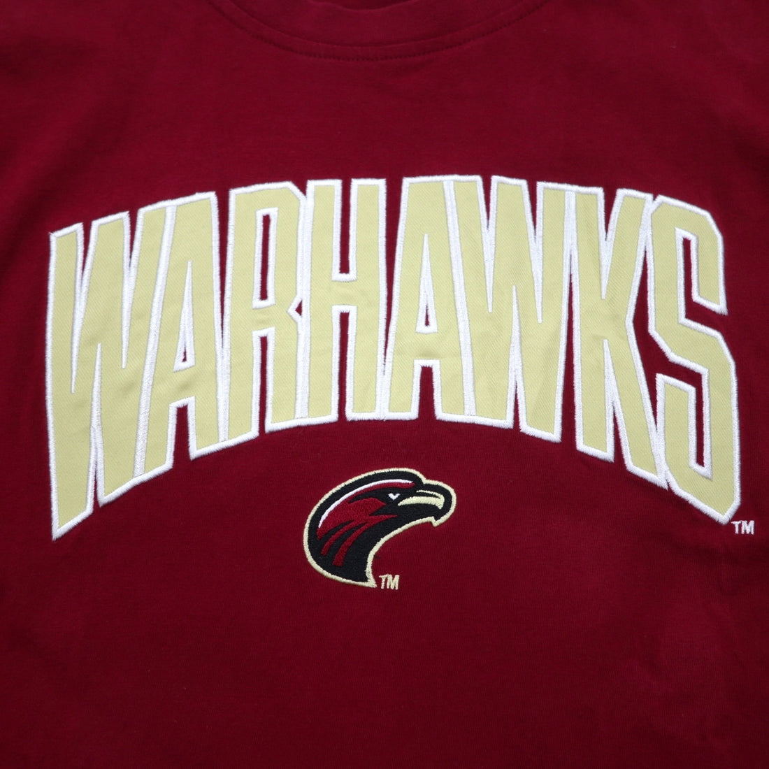 Champion College Embroidered T-Shirt, XL, Bordeaux, Cotton, WARHAWKS Arch Logo