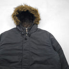 STUSSY 90年代 紺タグ N-3B フライトジャケット M ドローコード 中綿 ファー着脱式