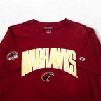 Champion College Embroidered T-Shirt, XL, Bordeaux, Cotton, WARHAWKS Arch Logo