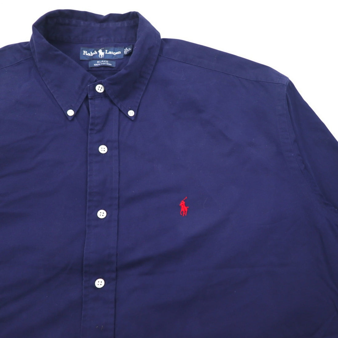 RALPH LAUREN 90s BLAKE Big Size Button Down Shirt XL Navy Small Pony Embroidery