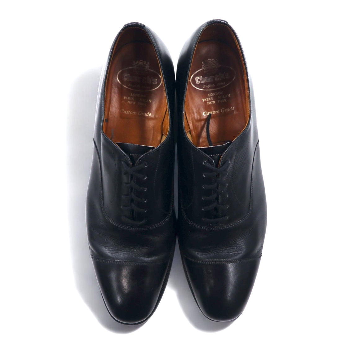 Church's Made in England CONSUL 73 Last Straight Tip Dress Shoes 29-29.5cm Black Calf Leather Custom Grade