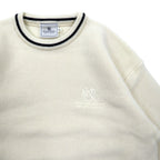 KENT &amp; CURWEN Cable Knit Sweater L White Wool Logo Embroidery Made in Japan