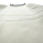 KENT &amp; CURWEN Cable Knit Sweater L White Wool Logo Embroidery Made in Japan