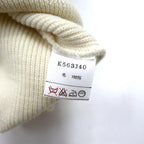 KENT &amp; CURWEN Cable Knit Sweater L White Wool Logo Embroidery Made in Japan