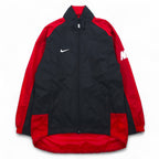 NIKE 90年代 銀タグ ナイロンジャケット ジャージ S ブラック レッド フィッシュテイル ドローコード