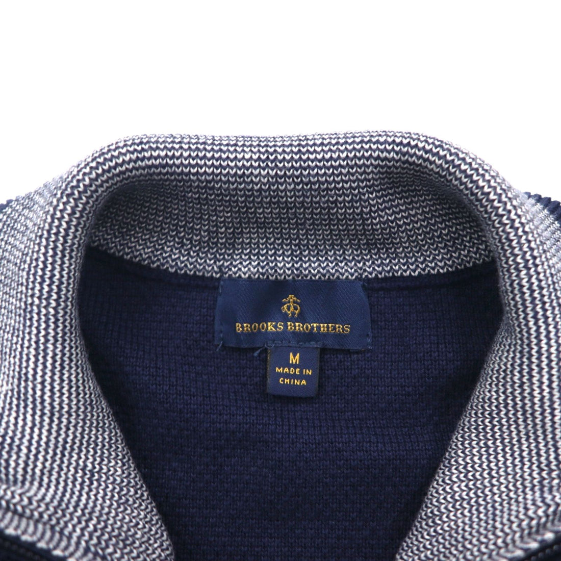 Brooks Brothers Half-Zip Driver's Knit Sweater, Size M, Navy, High Neck