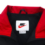 NIKE 90年代 銀タグ ナイロンジャケット ジャージ S ブラック レッド フィッシュテイル ドローコード