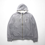 Polo Ralph Lauren 90s Reverse Weave Zip Hoodie, Gray, Large, with Small Pony Embroidery