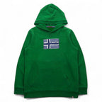 NAPAPIJRI Pullover Hoodie, Medium, Green, Cotton, Fleece Lining, Front Pocket