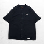 FLIP THE SCRIPT 90s Short Sleeve Sweat Jacket, Stadium Jacket, 2XL, Black, Snap Buttons, Slash Pockets
