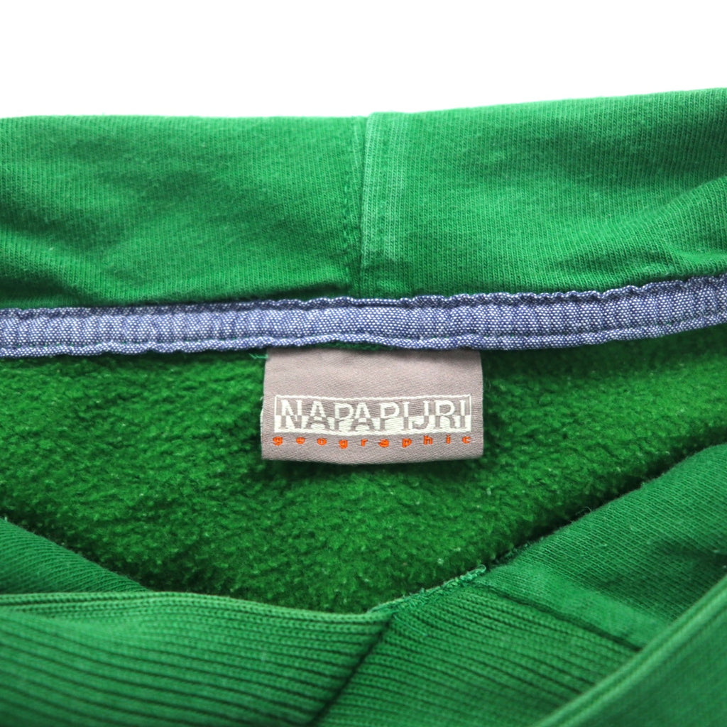 NAPAPIJRI Pullover Hoodie, Medium, Green, Cotton, Fleece Lining, Front Pocket