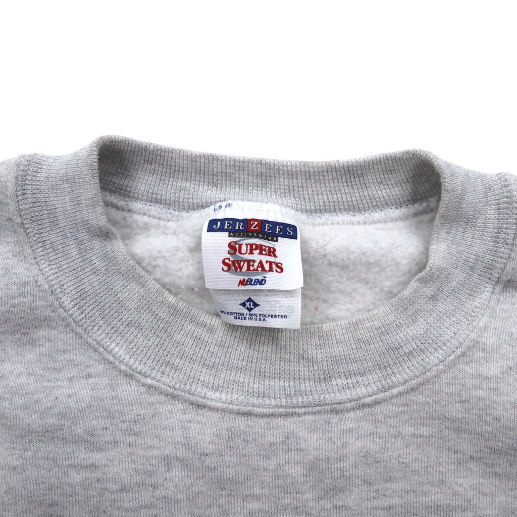 JERZEES Made in USA 90s SUPER SWEATS College Football Print Sweatshirt XL Grey Cotton Fleece Lining NCAA Ohio State Buckeyes Football