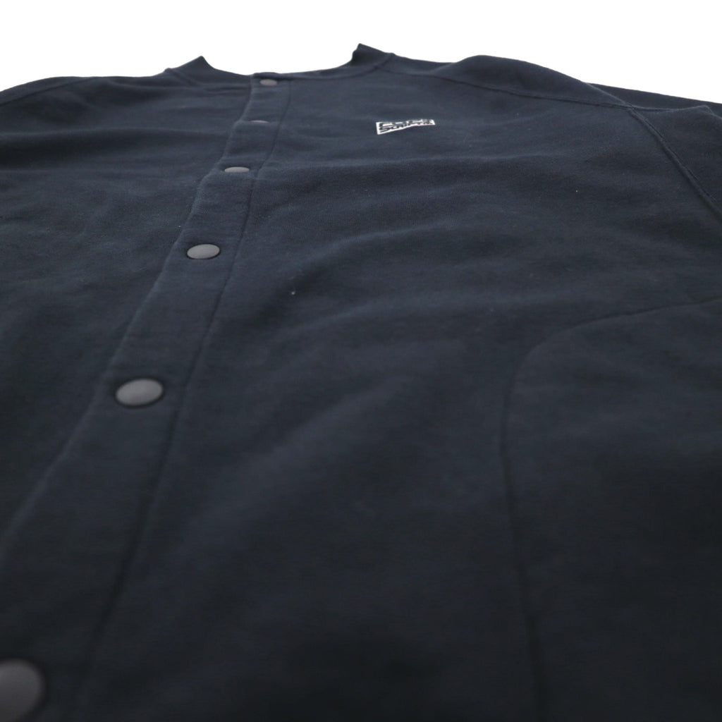 FLIP THE SCRIPT 90s Short Sleeve Sweat Jacket, Stadium Jacket, 2XL, Black, Snap Buttons, Slash Pockets