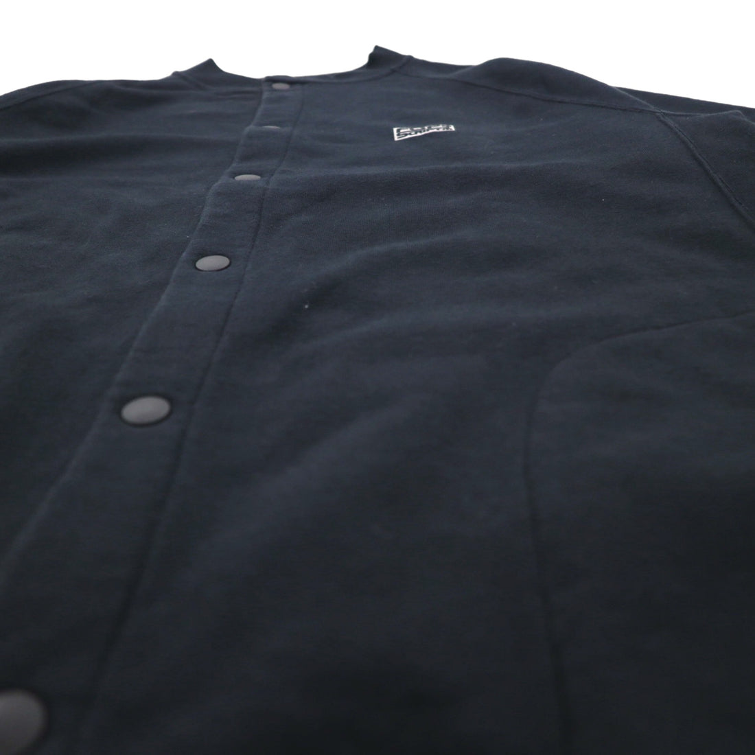 FLIP THE SCRIPT 90s Short Sleeve Sweat Jacket, Stadium Jacket, 2XL, Black, Snap Buttons, Slash Pockets