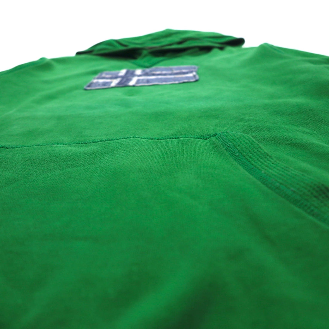 NAPAPIJRI Pullover Hoodie, Medium, Green, Cotton, Fleece Lining, Front Pocket