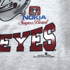 JERZEES Made in USA 90s SUPER SWEATS College Football Print Sweatshirt XL Grey Cotton Fleece Lining NCAA Ohio State Buckeyes Football