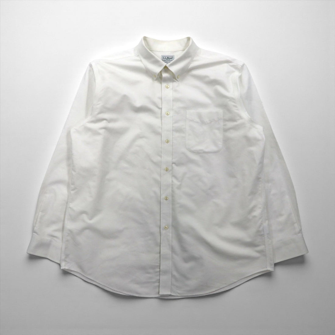 L.L.Bean オックスフォード ボタンダウンシャツ XL ホワイト 胸ポケット SLIGHTLY FITTED 256513