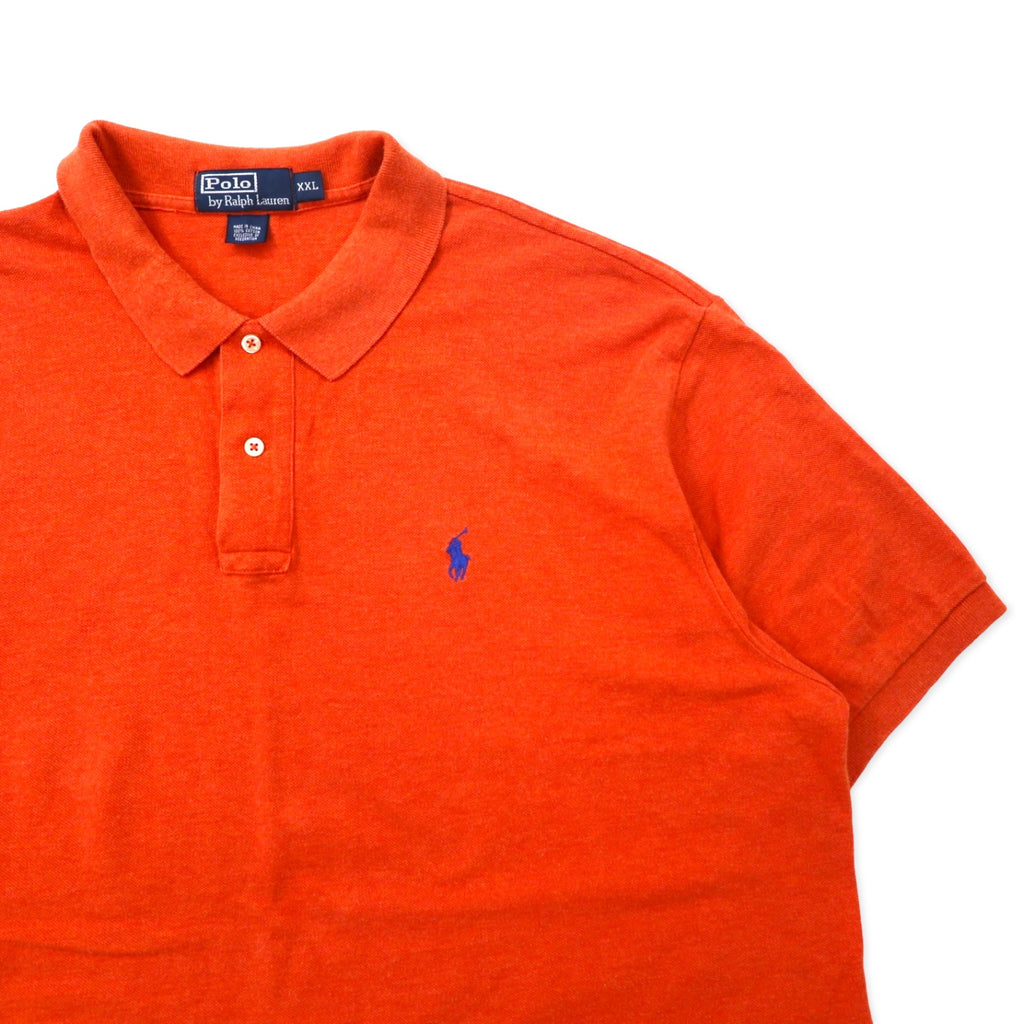 Polo by Ralph Lauren Polo Shirt XXL Orange Cotton Pique Small Pony Embroidery Big Size