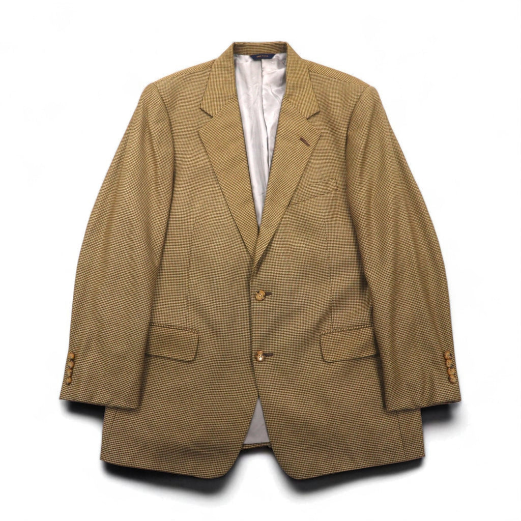 Coach USA-made Old Coach Gun Club Check 2B Tailored Jacket, Size L, Beige, Silk-Blend Wool