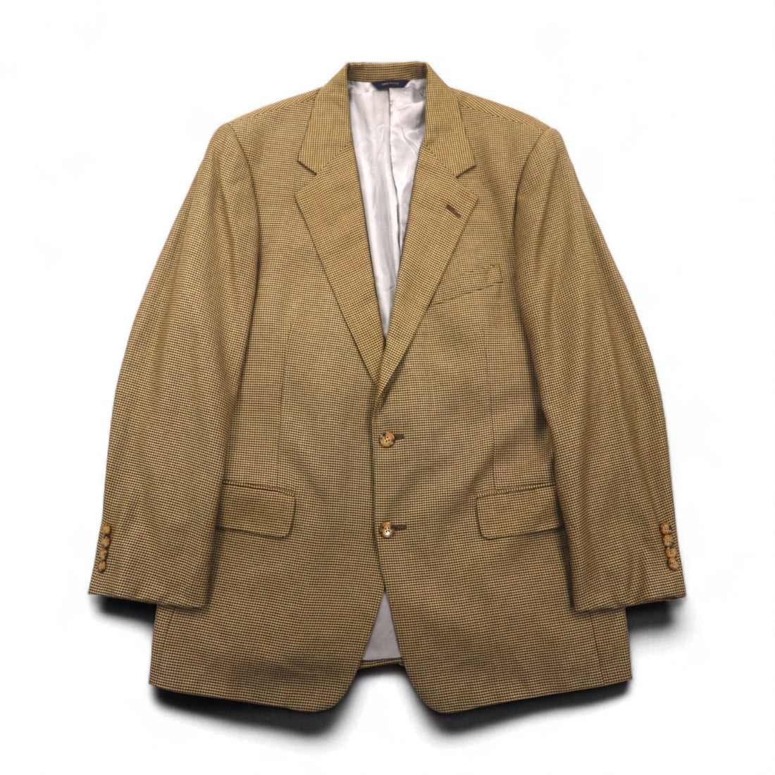 Coach USA-made Old Coach Gun Club Check 2B Tailored Jacket, Size L, Beige, Silk-Blend Wool