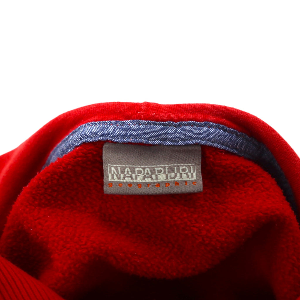 NAPAPIJRI Pullover Hoodie, Medium, Red, Cotton, Fleece Lining, Front Pocket