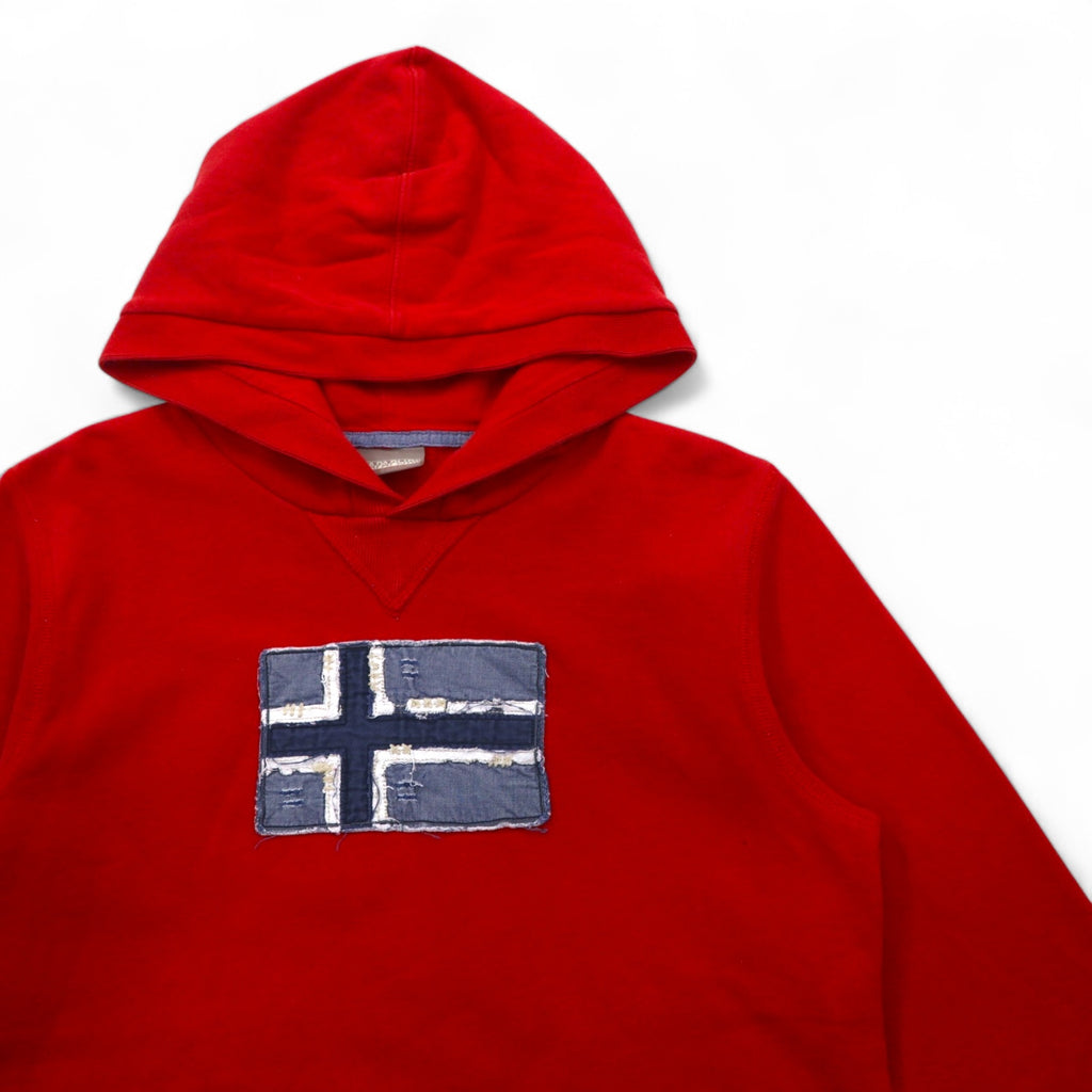 NAPAPIJRI Pullover Hoodie, Medium, Red, Cotton, Fleece Lining, Front Pocket