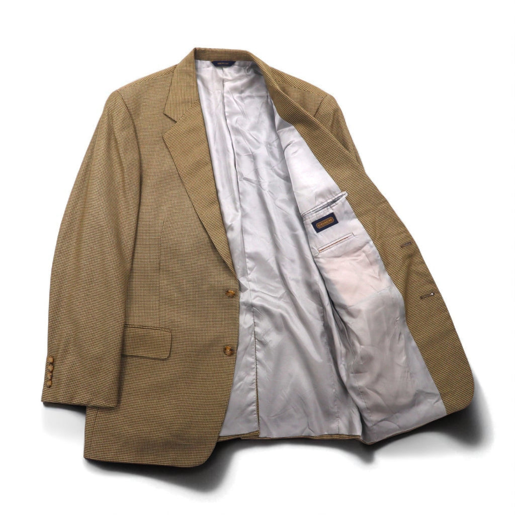 Coach USA-made Old Coach Gun Club Check 2B Tailored Jacket, Size L, Beige, Silk-Blend Wool