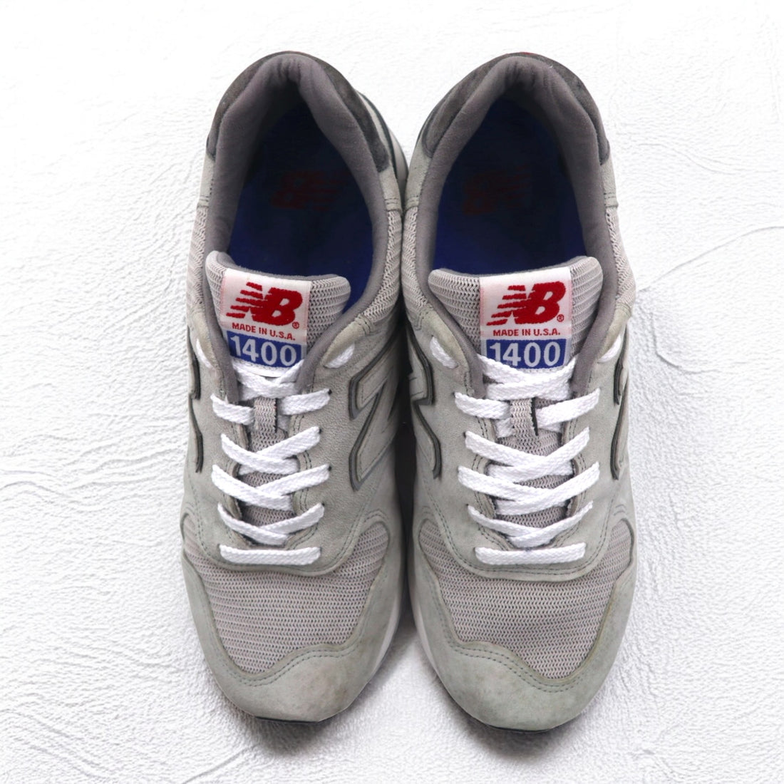 new balance USA製 1400 ピッグスキン スエードレザー スニーカー 27.5cm グレー メッシュ M1400OG