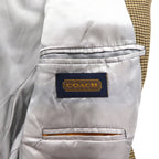 Coach USA-made Old Coach Gun Club Check 2B Tailored Jacket, Size L, Beige, Silk-Blend Wool
