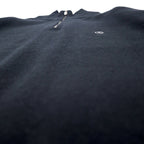 ARMANI COLLEZIONI Made in Slovakia Half-Zip Lambswool Knit Sweater XL Black Wool One Point Logo Embroidery