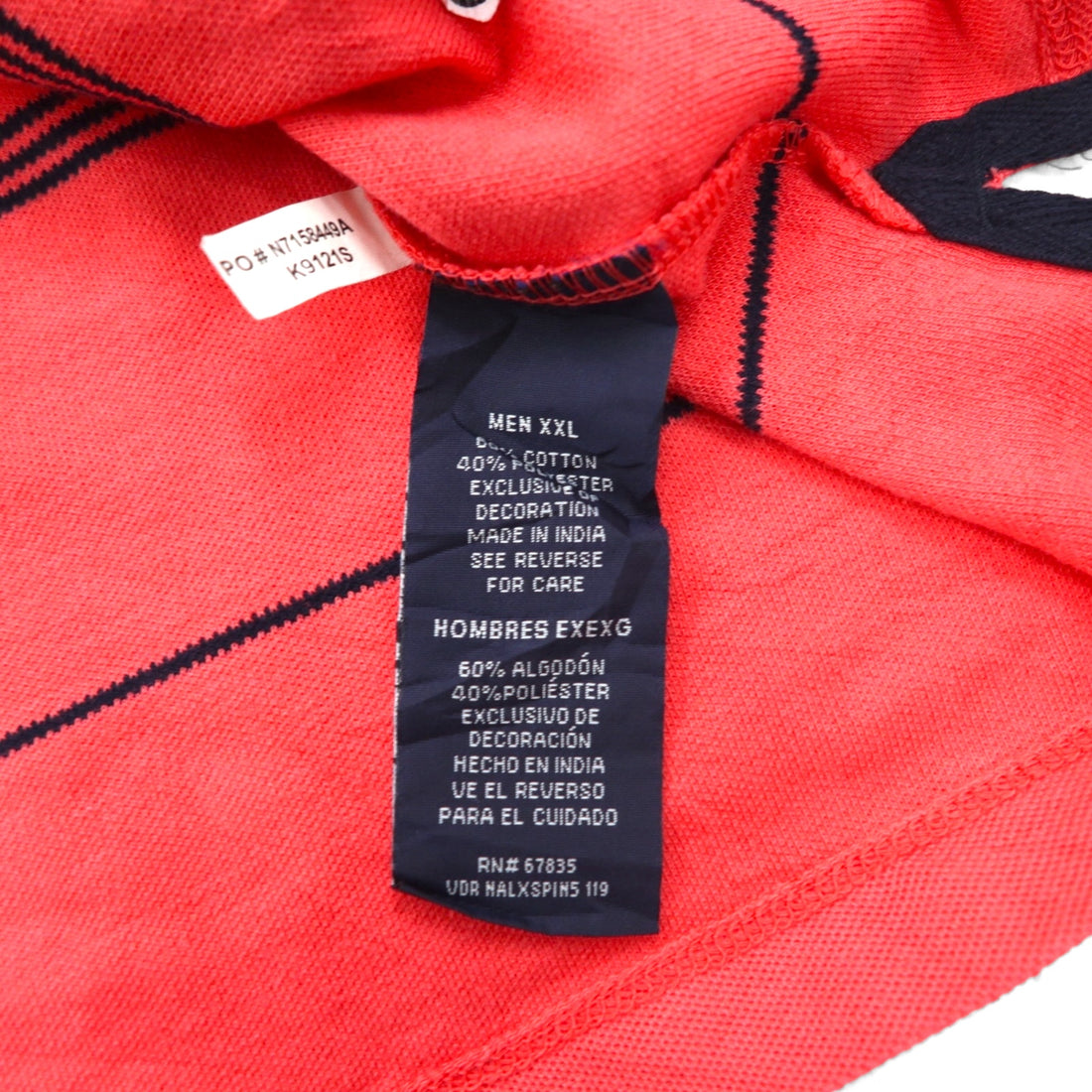 NAUTICA Classic Fit Striped Polo Shirt 2XL Pink Pique Performance Deck Shirt with One Point Logo Embroidery