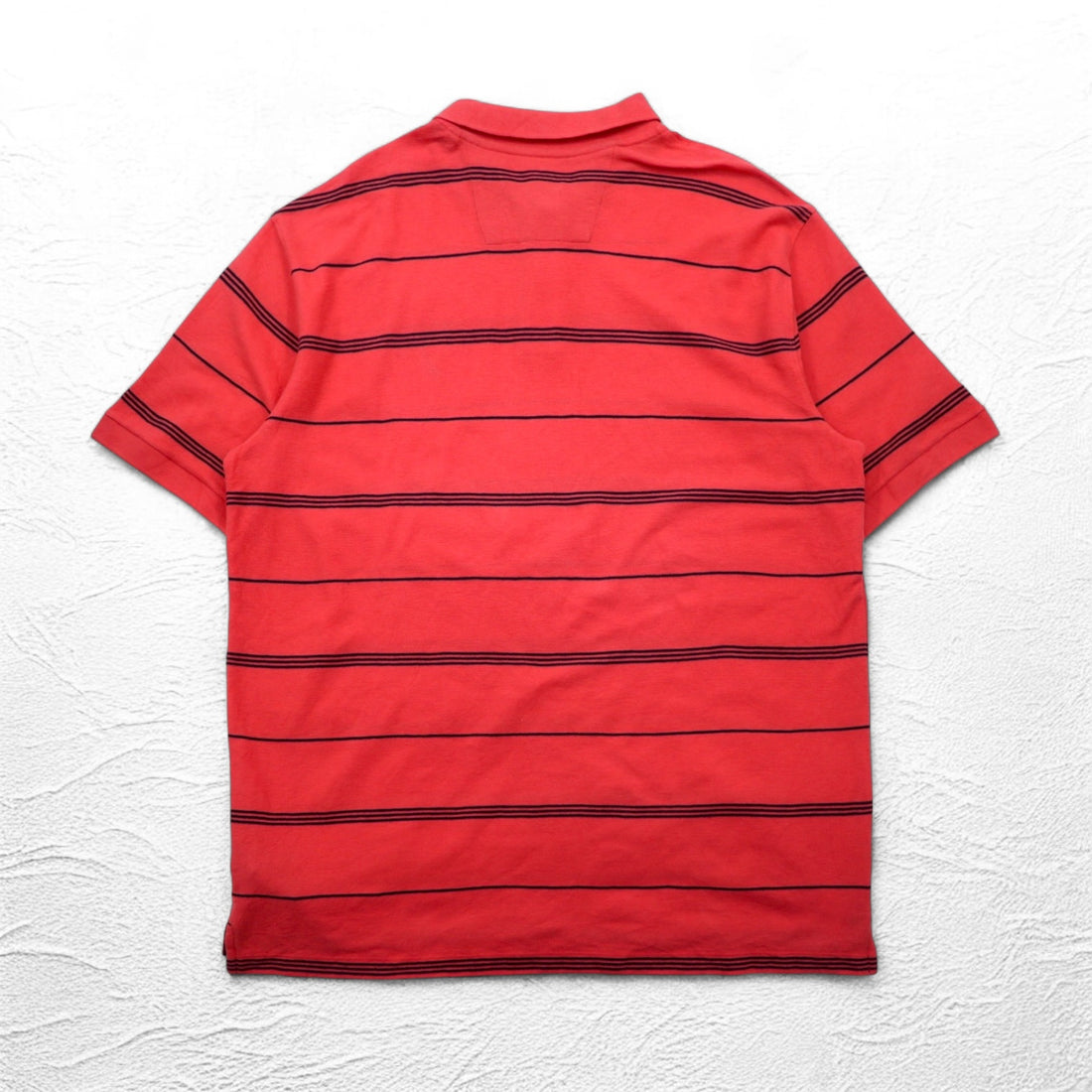 NAUTICA Classic Fit Striped Polo Shirt 2XL Pink Pique Performance Deck Shirt with One Point Logo Embroidery