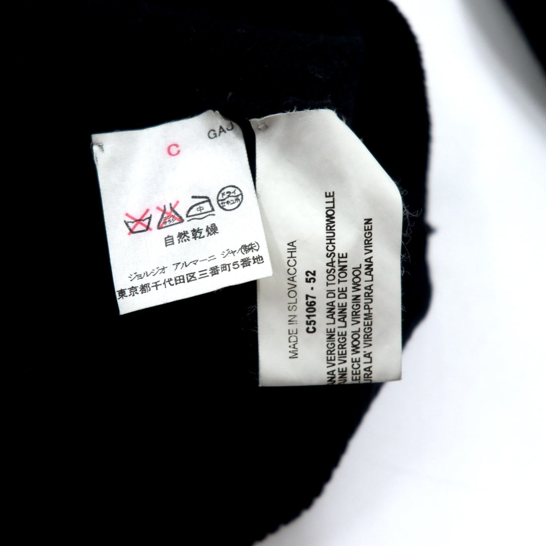 ARMANI COLLEZIONI Made in Slovakia Half-Zip Lambswool Knit Sweater XL Black Wool One Point Logo Embroidery
