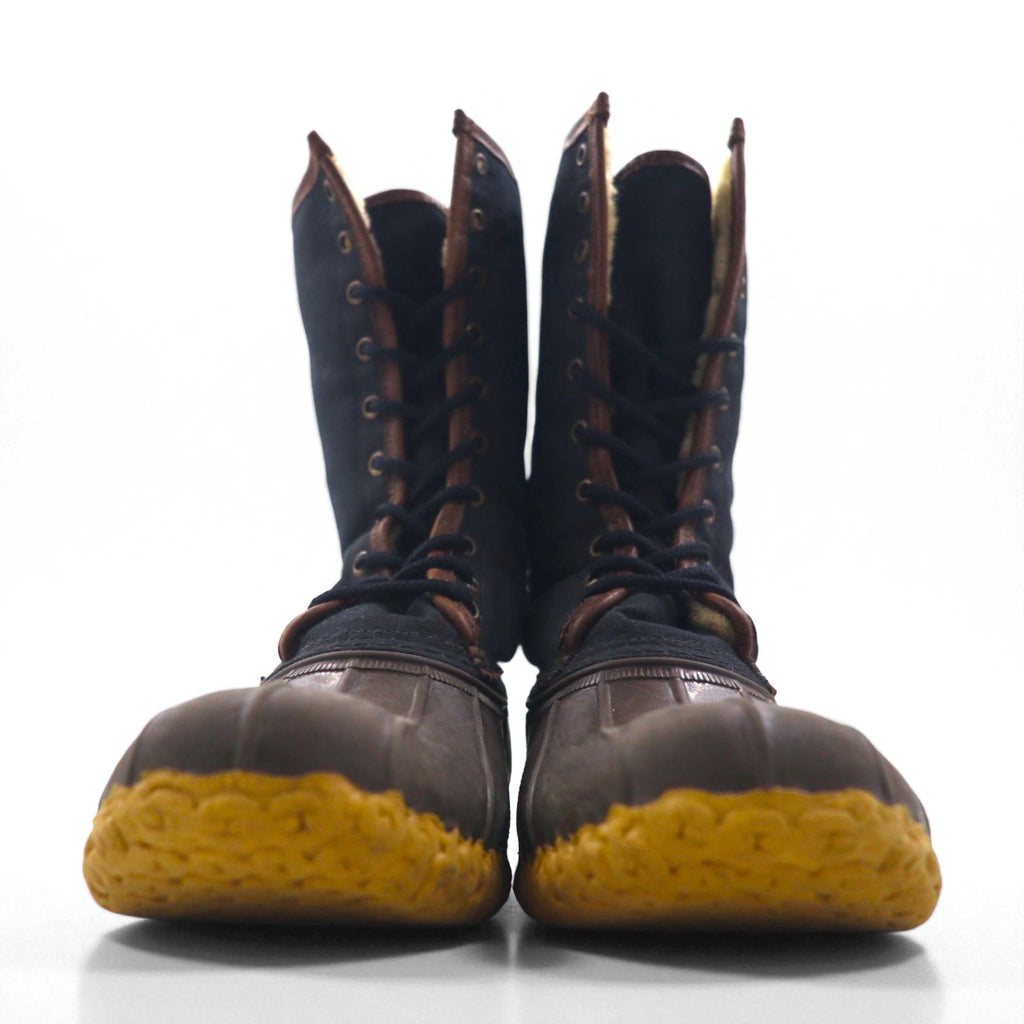 L.L.Bean ビーンブーツ ハンティングブーツ ラバー ダックブーツ 28cm ブラック Maine Hunting Boots ボアライナー レースアップ