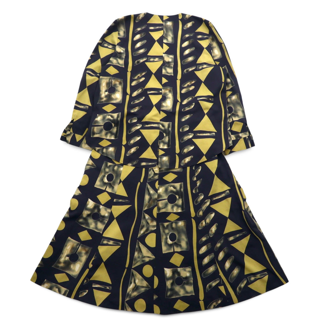 Vintage 90s Japan Made Retro Top and Skirt Set HORIBE Retro Setup Skirt XL All-over Pattern Made in Japan