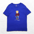 POLO RALPH LAUREN Polo Bear Print T-Shirt L Blue Cotton CUSTOM SLIM FIT