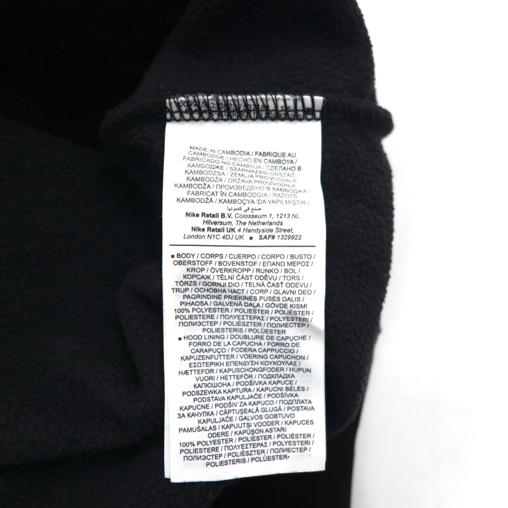 NIKE THERMA-FIT Polar Fleece Hoodie, Size L, Black, Kangaroo Pocket, FN7859-010